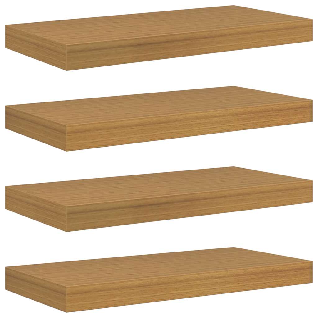 Vidaxl wandplank 4 st beige 50 x 23,5 x 3,8 cm bewerkt hout