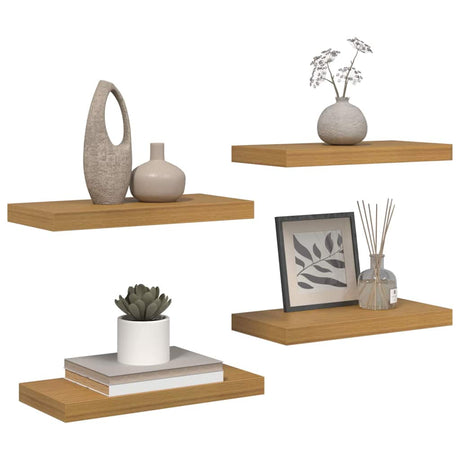 Vidaxl wandplank 4 st beige 50 x 23,5 x 3,8 cm bewerkt hout