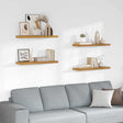 Vidaxl wandplank 4 st beige 80 x 23,5 x 3,8 cm bewerkt hout
