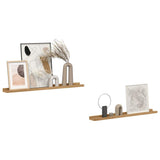 Vidaxl wandplank 2 st bruin 80 x 9 x 3 cm bewerkt hout