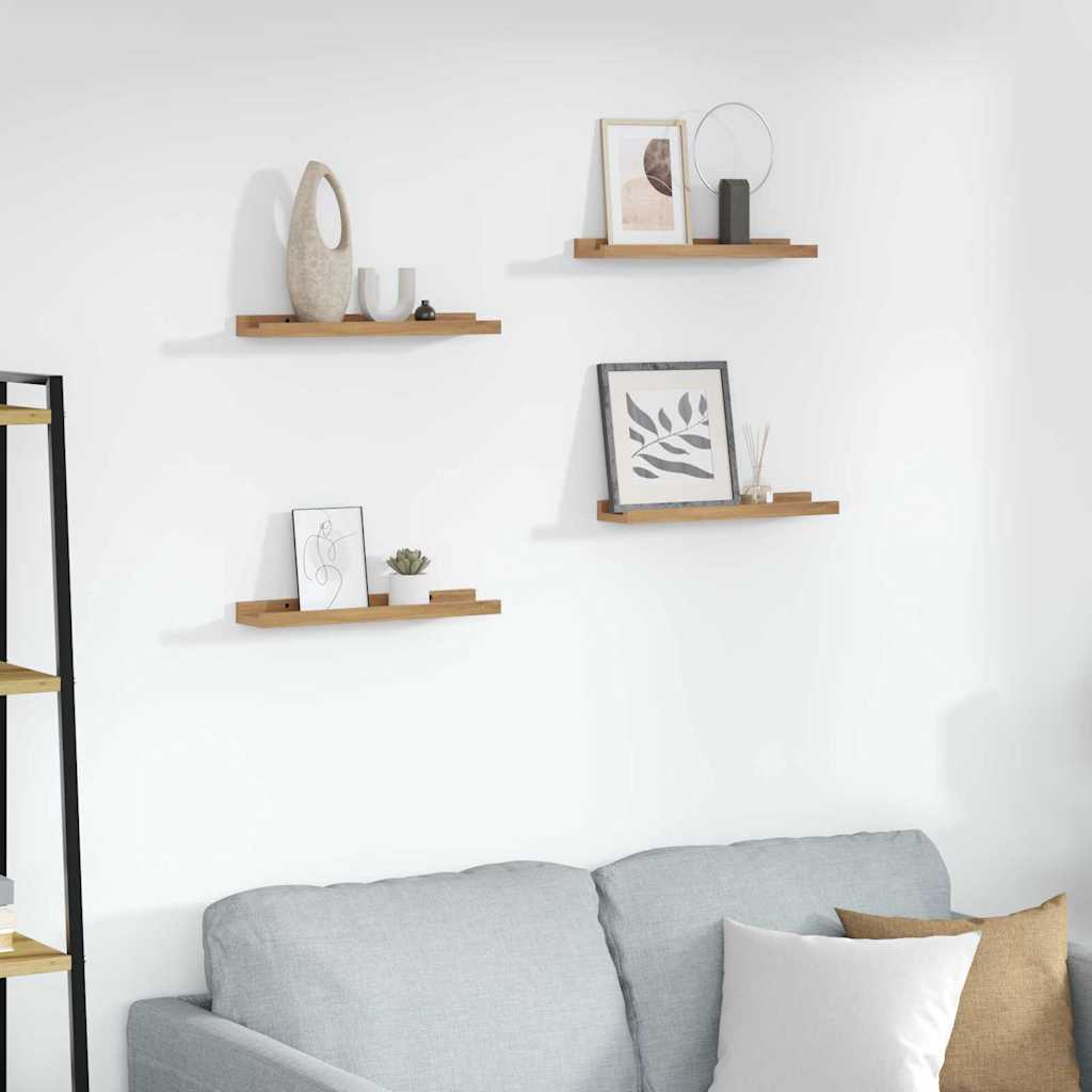 Vidaxl wandplank 4 st bruin 40 x 9 x 3 cm bewerkt hout