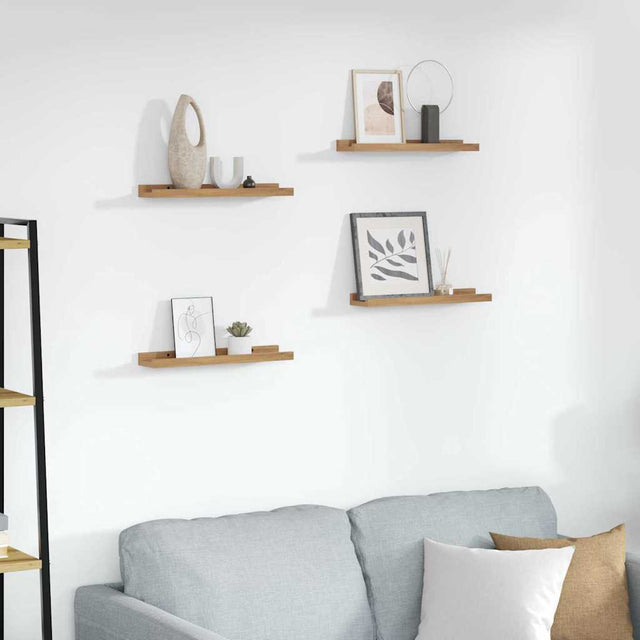Vidaxl wandplank 4 st bruin 40 x 9 x 3 cm bewerkt hout