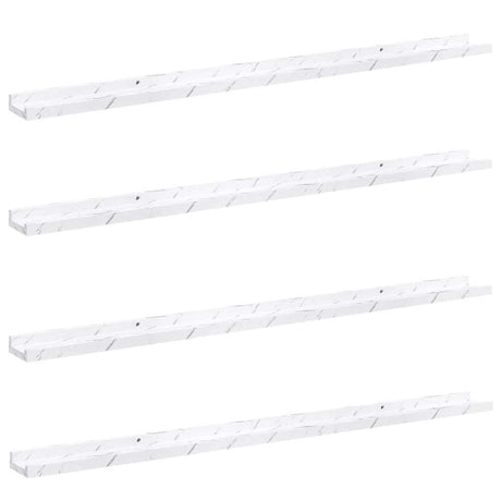 Vidaxl wandplank 4 st wit marmer 115 x 9 x 3 cm bewerkt hout