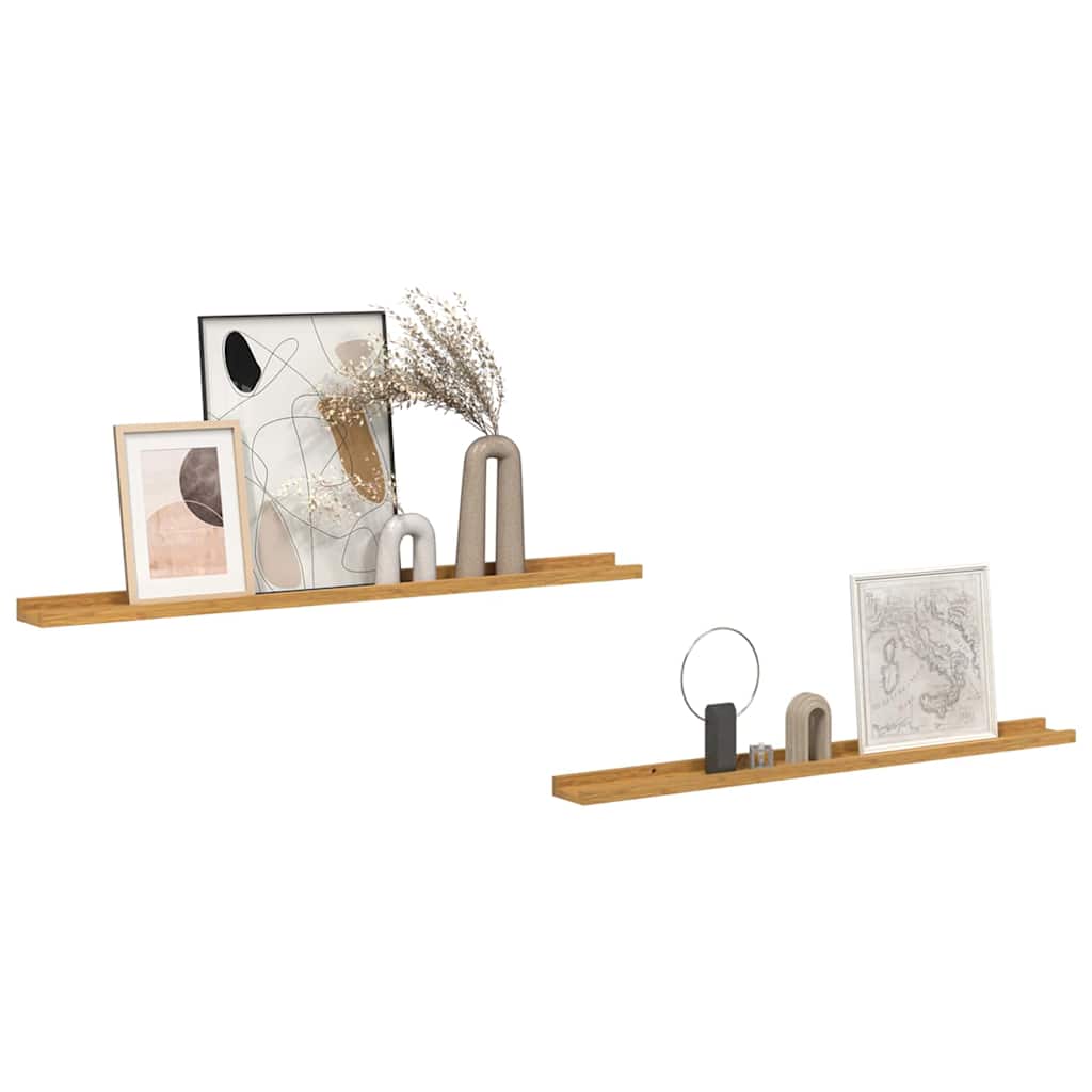 Vidaxl wandplank 2 st beige 100 x 9 x 3 cm bewerkt hout
