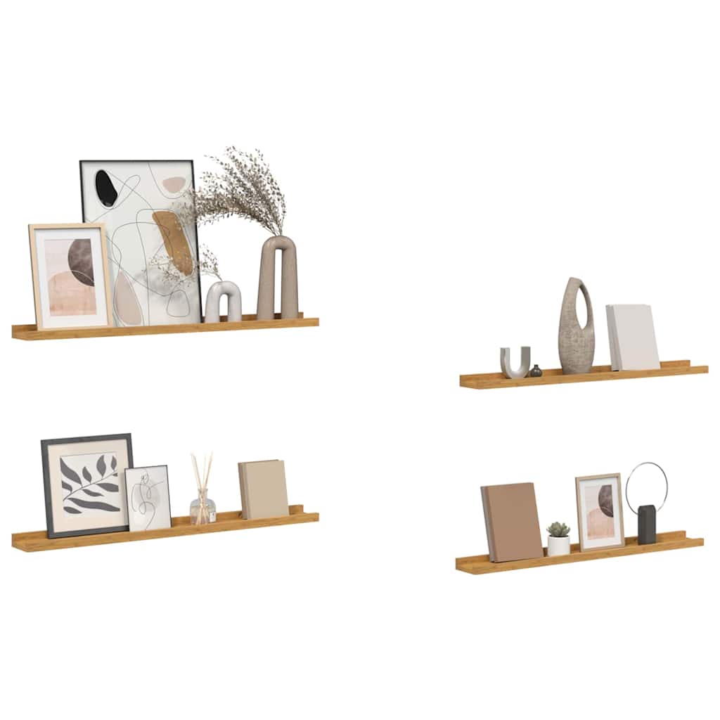 Vidaxl wandplank 4 st beige 80 x 9 x 3 cm bewerkt hout