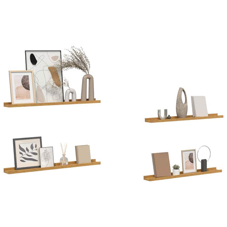 Vidaxl wandplank 4 st beige 80 x 9 x 3 cm bewerkt hout