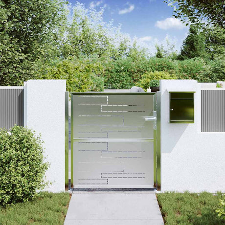 Vidaxl tuinpoort met slot zilver 85 x 97 cm roestvrij staal