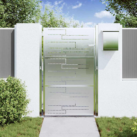 Vidaxl tuinpoort 85 x 144 cm roestvrij staal zilver vergrendelbaar