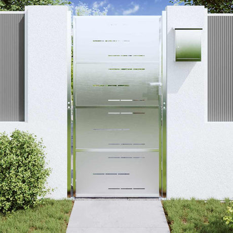 Vidaxl tuinpoort met slot zilver 85 x 196 cm roestvrij staal