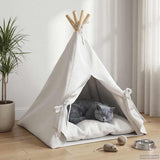Vidaxl dieren teepee met kussen wit 50 x 50 x 60 cm polyester