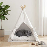 Vidaxl dieren teepee met kussen wit 50 x 50 x 60 cm polyester