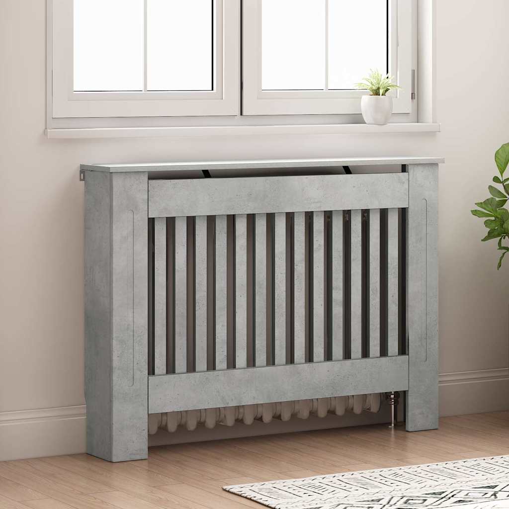 Vidaxl radiatorafdekking betongrijs 112 x 19 x 81,5 cm bewerkt hout