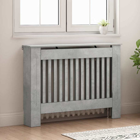 Vidaxl radiatorafdekking betongrijs 112 x 19 x 81,5 cm bewerkt hout