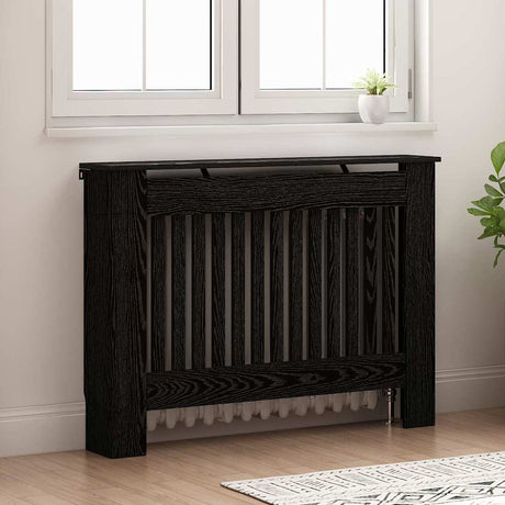 Vidaxl radiatorafdekking zwart eiken 112 x 19 x 81,5 cm bewerkt hout