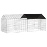 Vidaxl konijnenkooi zilver 200 x 78 x 78 cm gegalvaniseerd staal