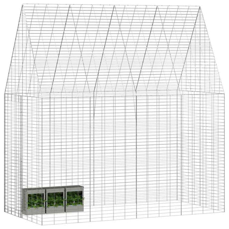 Vidaxl konijnenkooi zilver 200 x 100 x 210 cm gegalvaniseerd staal