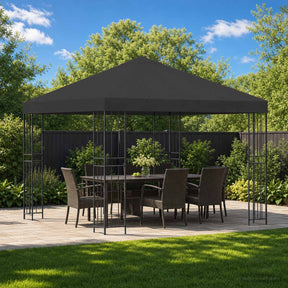 Vidaxl paviljoen 3 x 3 m antracietkleurig polyester en staal 190 gsm
