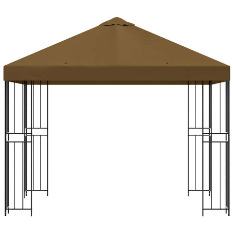 Vidaxl paviljoen 3 x 3 m taupe polyester en staal 190 gsm