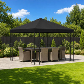 Vidaxl paviljoen 3 x 3 m zwart polyester en staal 190 gsm