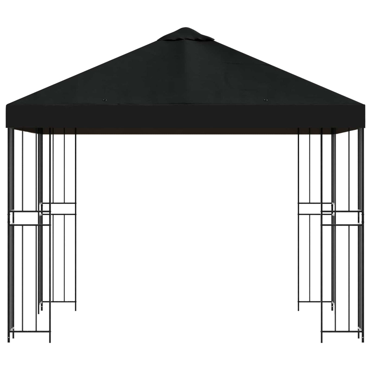 Vidaxl paviljoen 3 x 3 m zwart polyester en staal 190 gsm