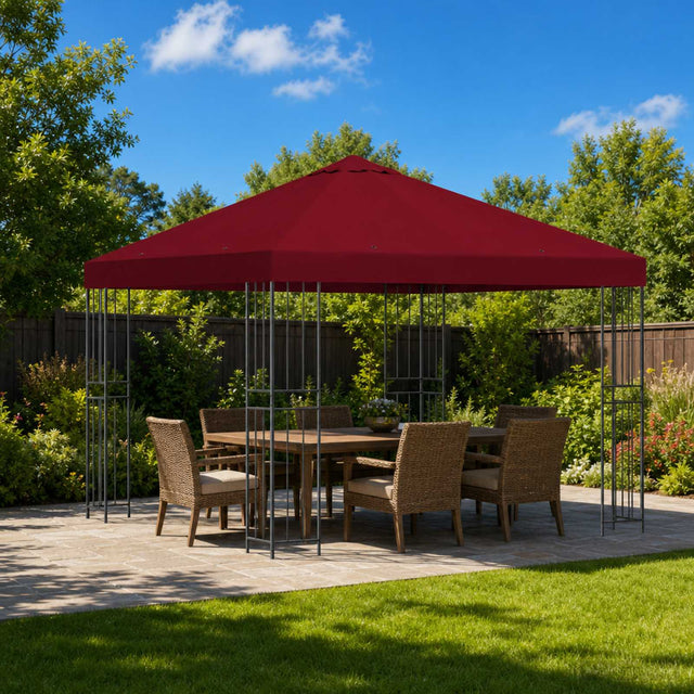 Vidaxl paviljoen 3 x 3 m bordeauxrood polyester en staal 190 gsm