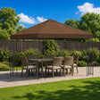 Vidaxl paviljoen 3 x 3 m bruin polyester en staal 190 gsm