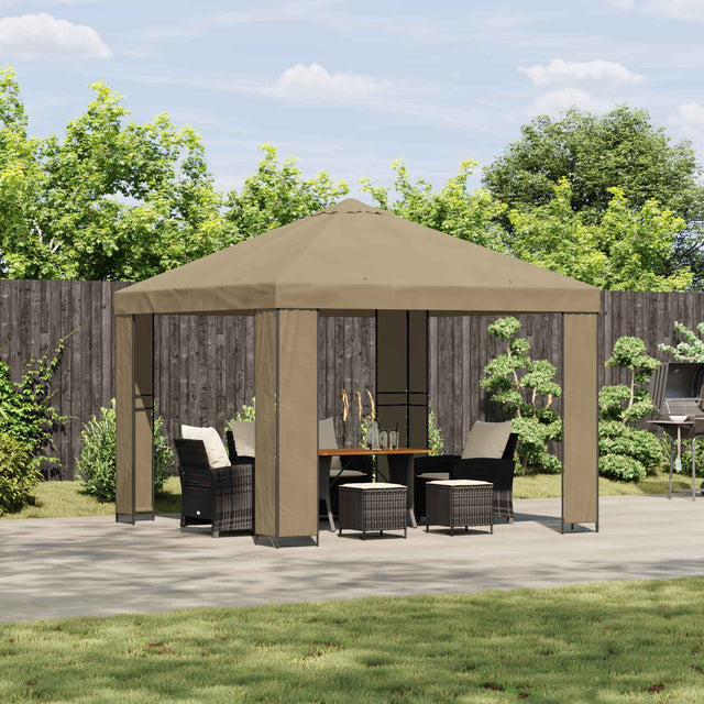 Vidaxl paviljoen 3 x 3 m beige polyester en staal 190 gsm