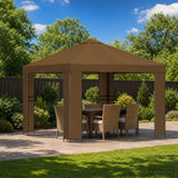Vidaxl paviljoen 3 x 3 m taupe polyester en staal 190 gsm