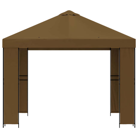 Vidaxl paviljoen 3 x 3 m taupe polyester en staal 190 gsm
