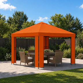 Vidaxl paviljoen 3 x 3 m oranje polyester en staal 190 gsm
