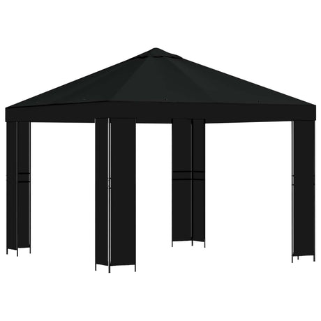 Vidaxl paviljoen 3 x 3 m zwart polyester en staal 190 gsm