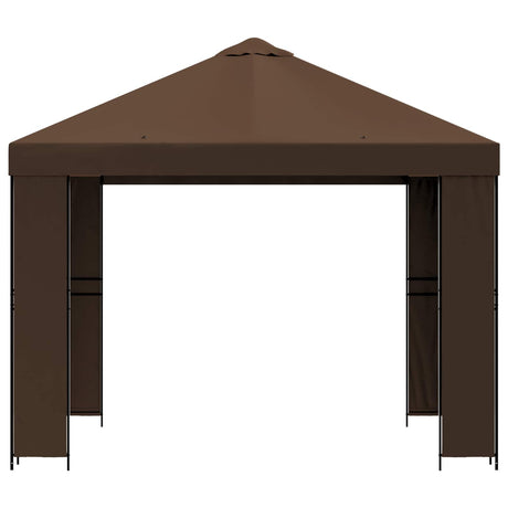 Vidaxl paviljoen 3 x 3 m bruin polyester en staal 190 gsm