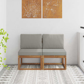 Vidaxl 2 stuk buiten midden sofa massief acaciahout naturel