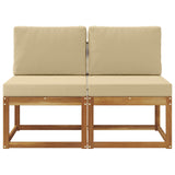 Vidaxl 2 stuk buiten midden sofa massief acaciahout naturel