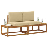 Vidaxl buiten eind sofa 2 stuk natuurlijk en beige massief acaciahout
