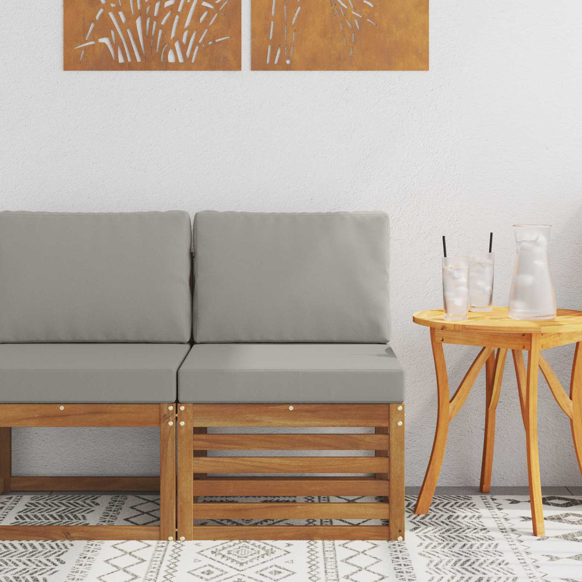 Vidaxl buiten midden sofa massief acaciahout naturel
