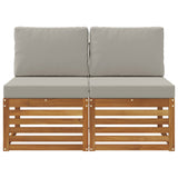 Vidaxl 2 stuk buiten midden sofa massief acaciahout naturel