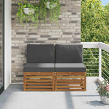 Vidaxl 2 stuk buiten midden sofa massief acaciahout naturel