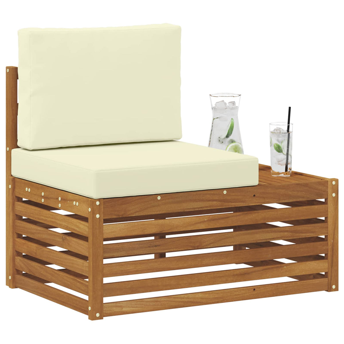 Vidaxl buiten eindbank naturel 91 x 63 x 73 cm massief acaciahout