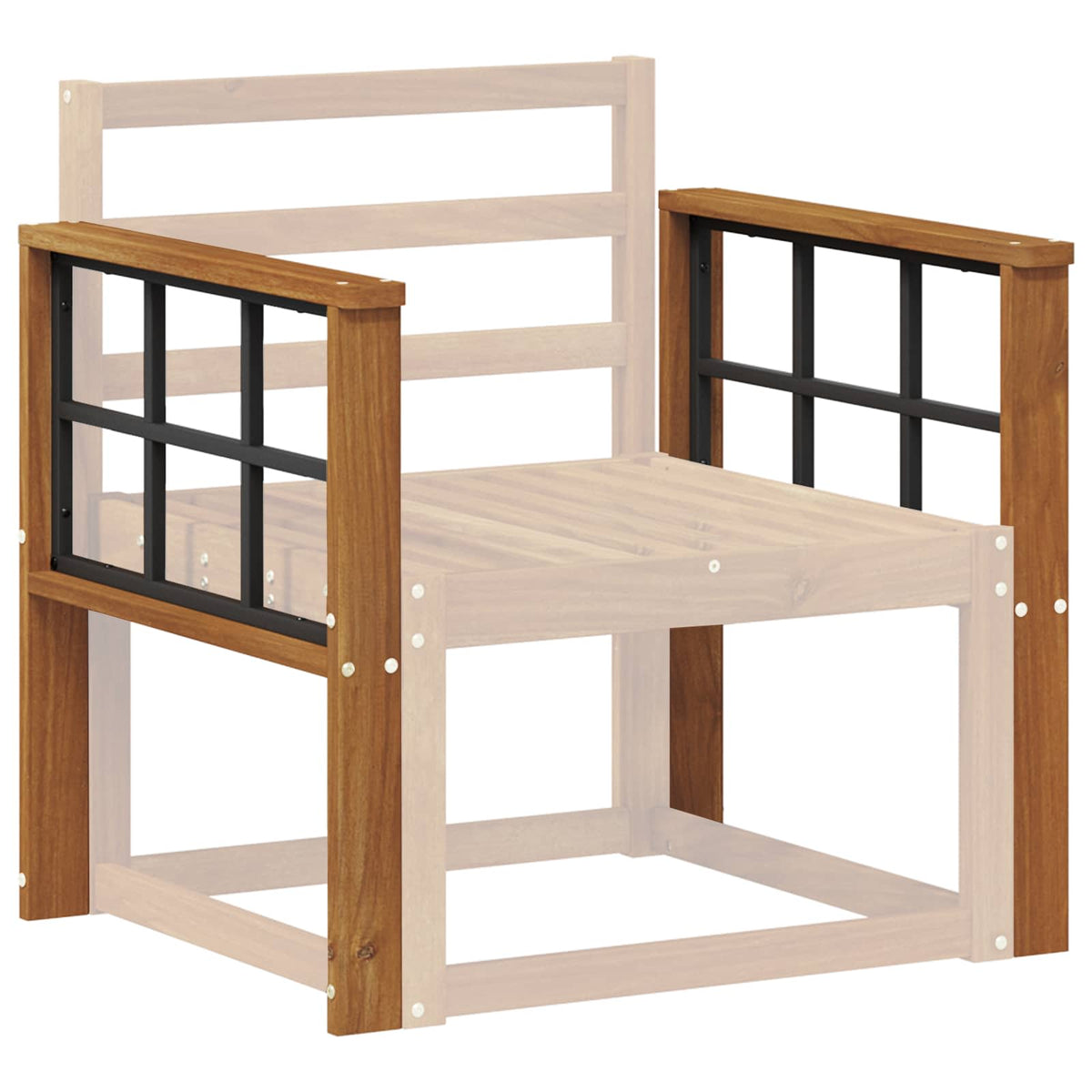 Vidaxl armleuning 2 st naturel 60 x 6 x 61 cm massief acaciahout