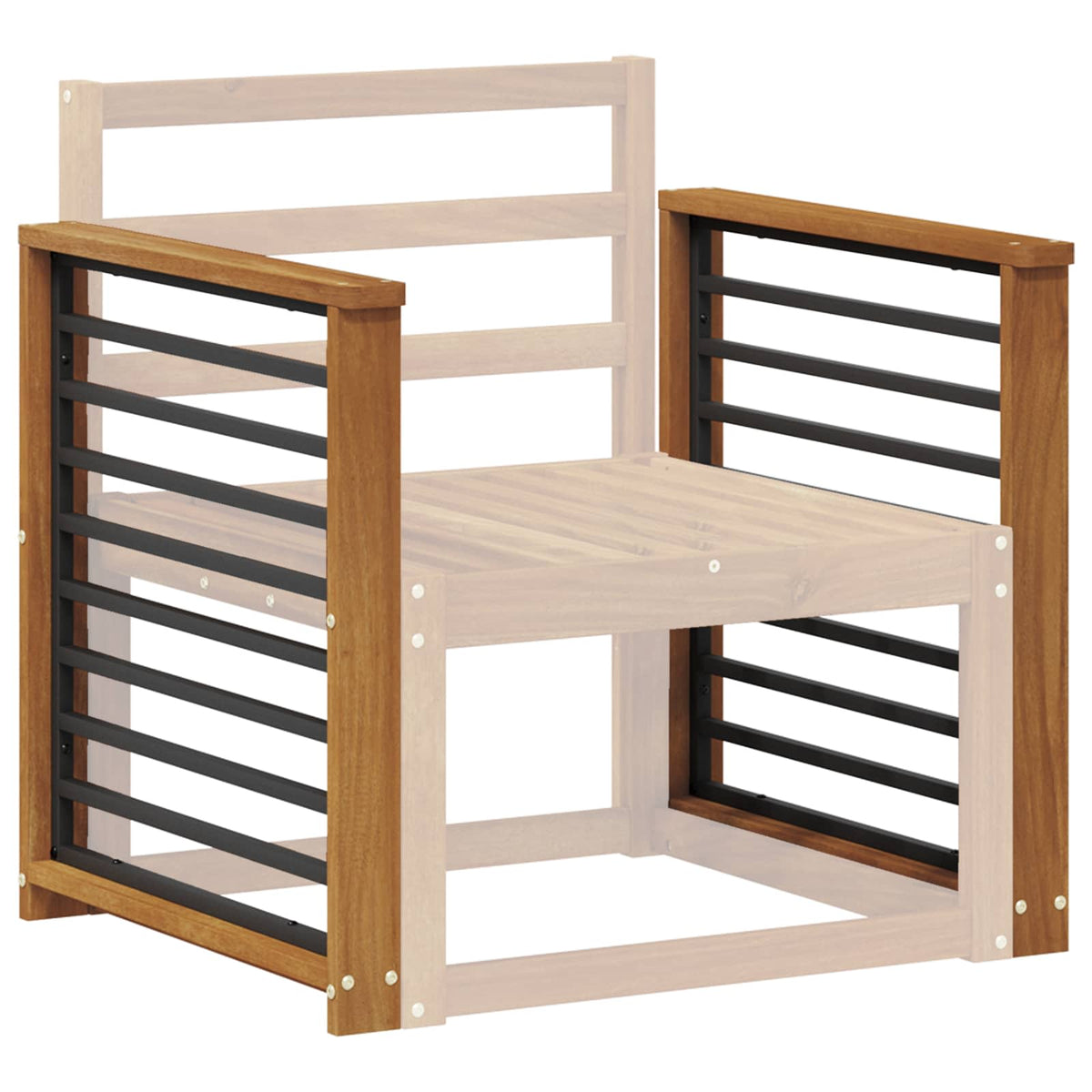Vidaxl armleuning 2 st naturel 60 x 6 x 61 cm massief acaciahout