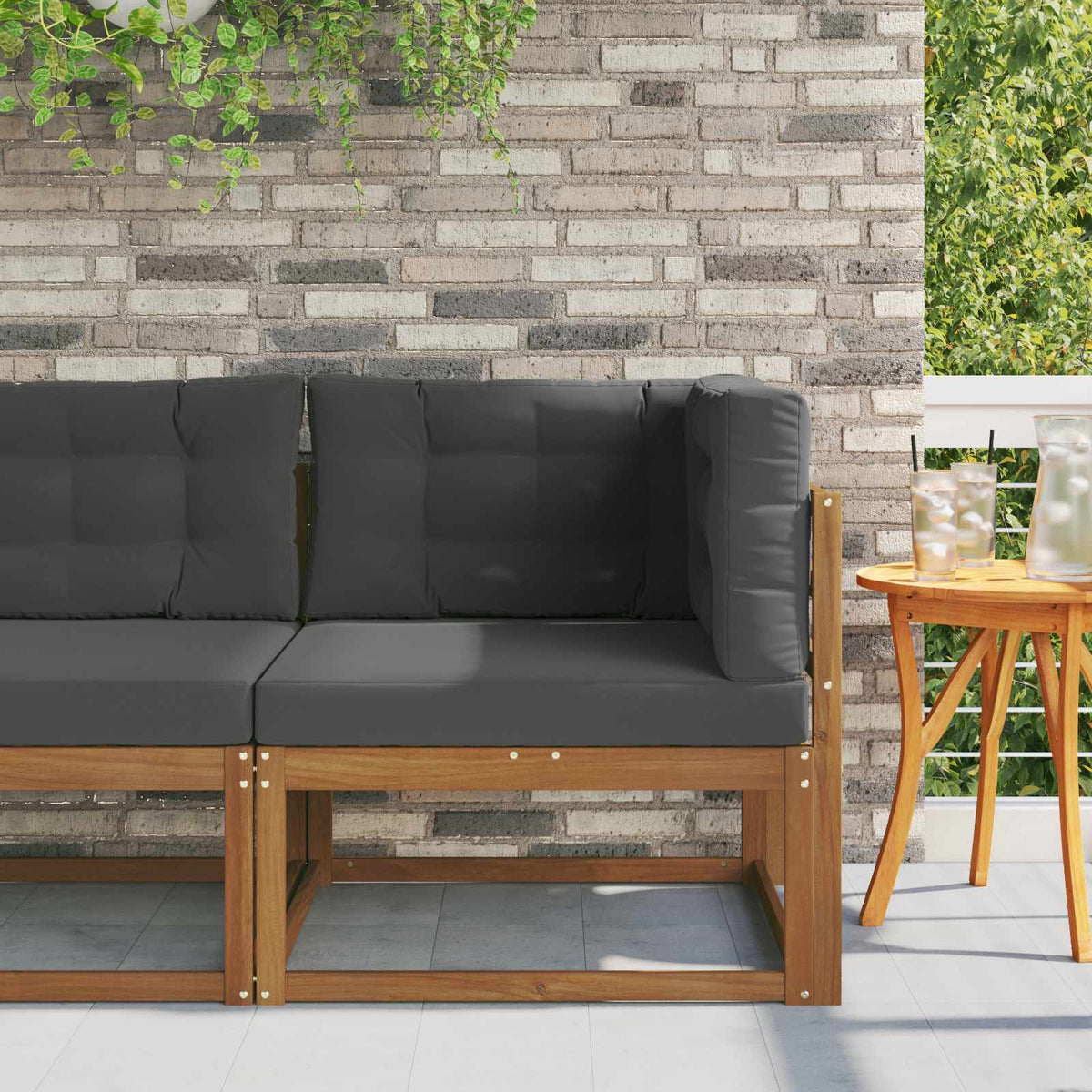 Vidaxl outdoor hoekbank naturel