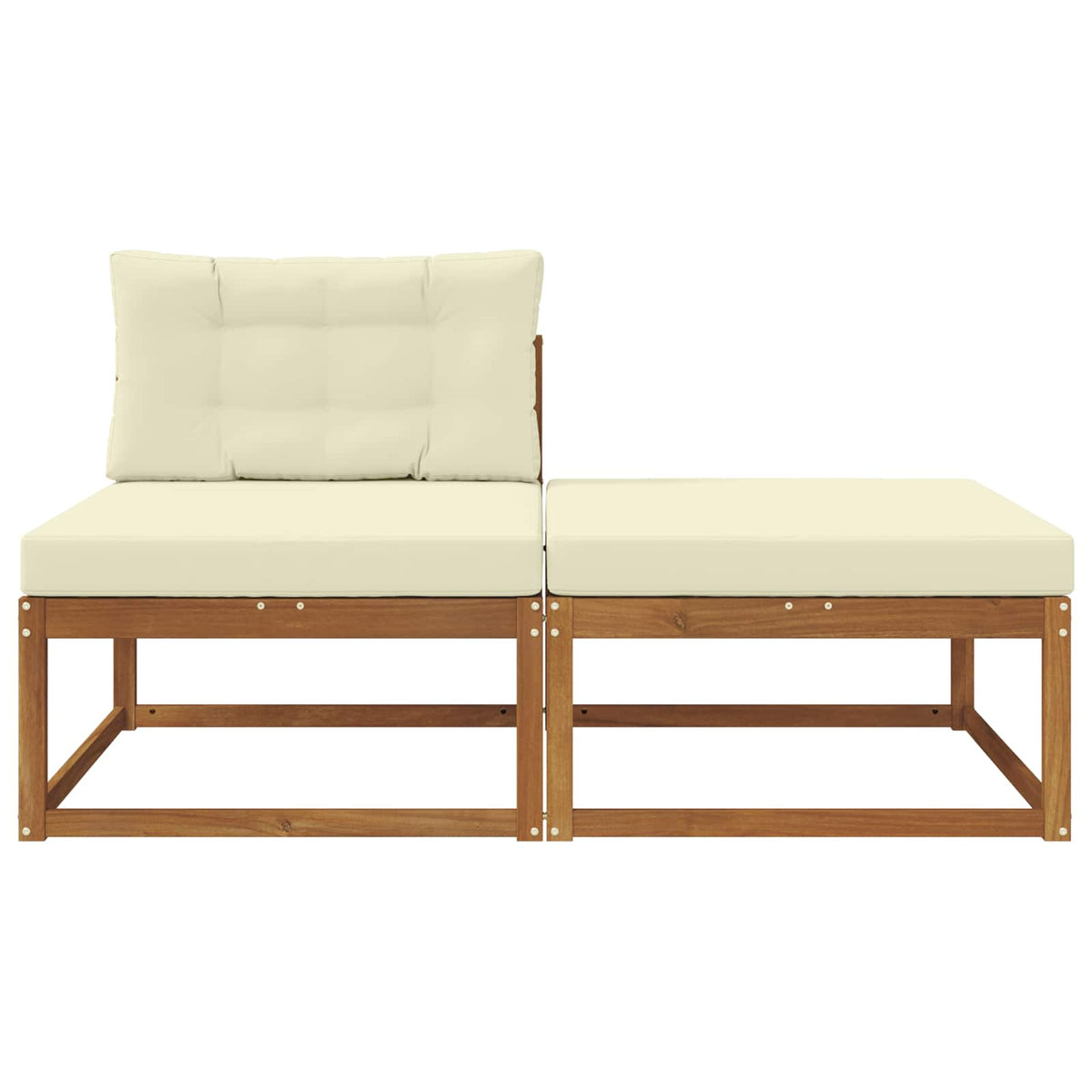 Vidaxl sectie sofa eenheden met kussen 2 stuk naturel