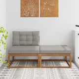 Vidaxl sectie sofa eenheden met kussen 2 stuk naturel