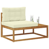 Vidaxl buiten eindbank met kussen naturel 115 x 83 x 73 cm