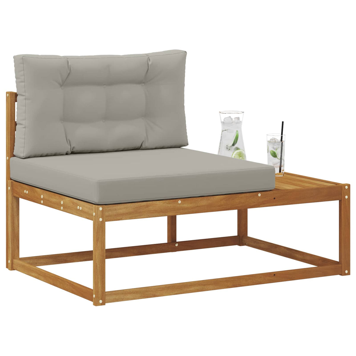 Vidaxl buiten eindbank met kussen naturel 115 x 83 x 73 cm