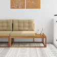 Vidaxl buiten eindbank met kussen naturel 115 x 83 x 73 cm