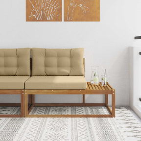Vidaxl buiten eindbank met kussen naturel 115 x 83 x 73 cm