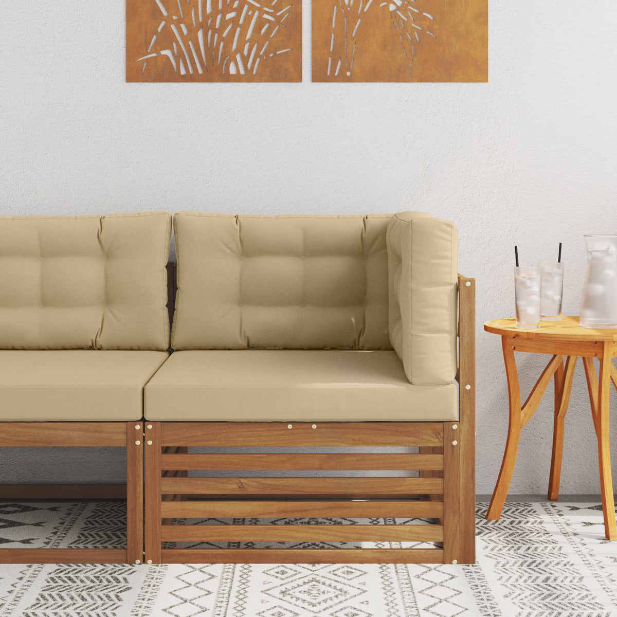 Vidaxl outdoor hoekbank massief acaciahout naturel