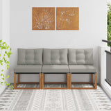 Vidaxl 3 st buitenzitmiddelsofa massief acaciahout en textilene stof